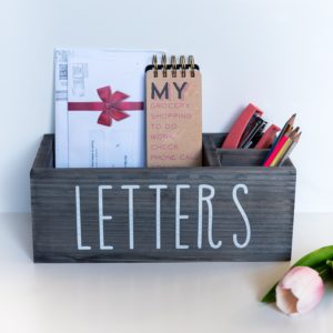 Rustic Mail Organizer with Pen Holder